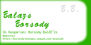 balazs borsody business card